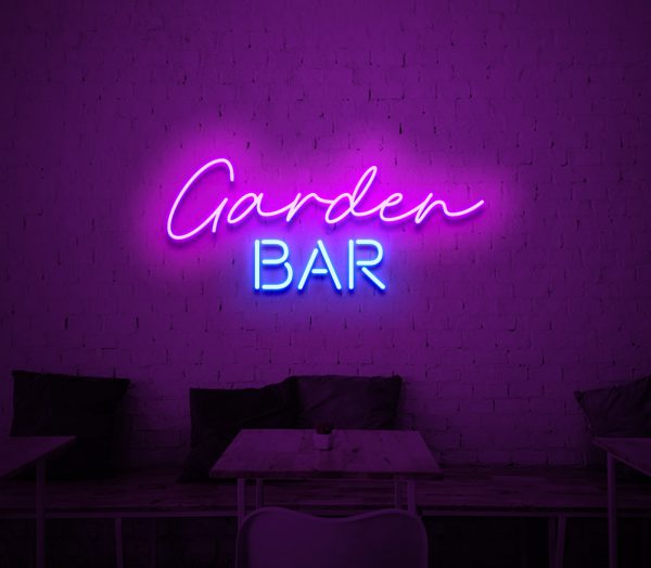 garden bar neon sign