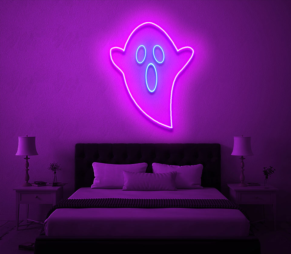 Spooky Halloween Ghost Neon Sign