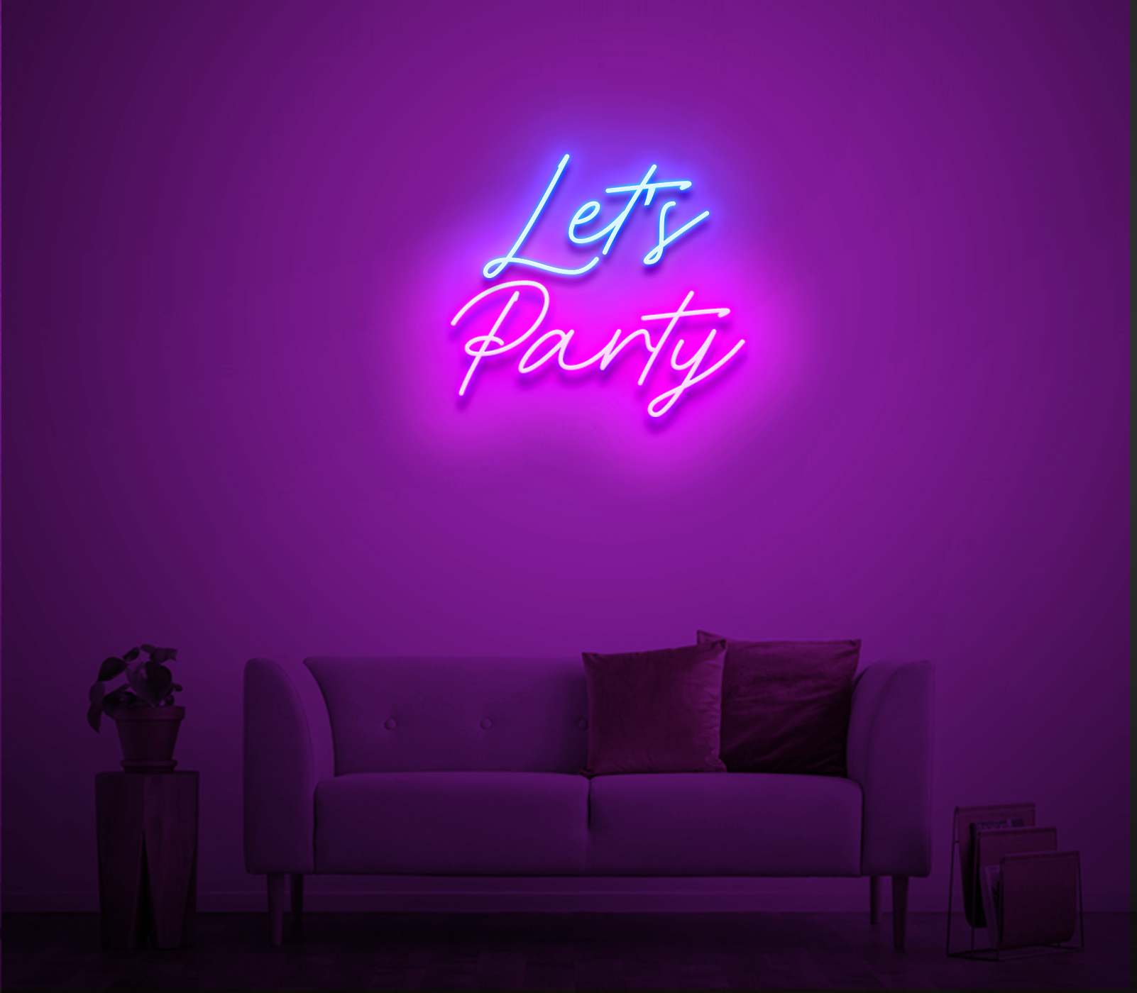 lets party neon sign